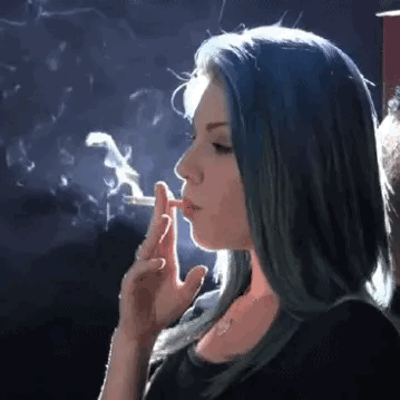 Smoking fetish whore smokes cigs once