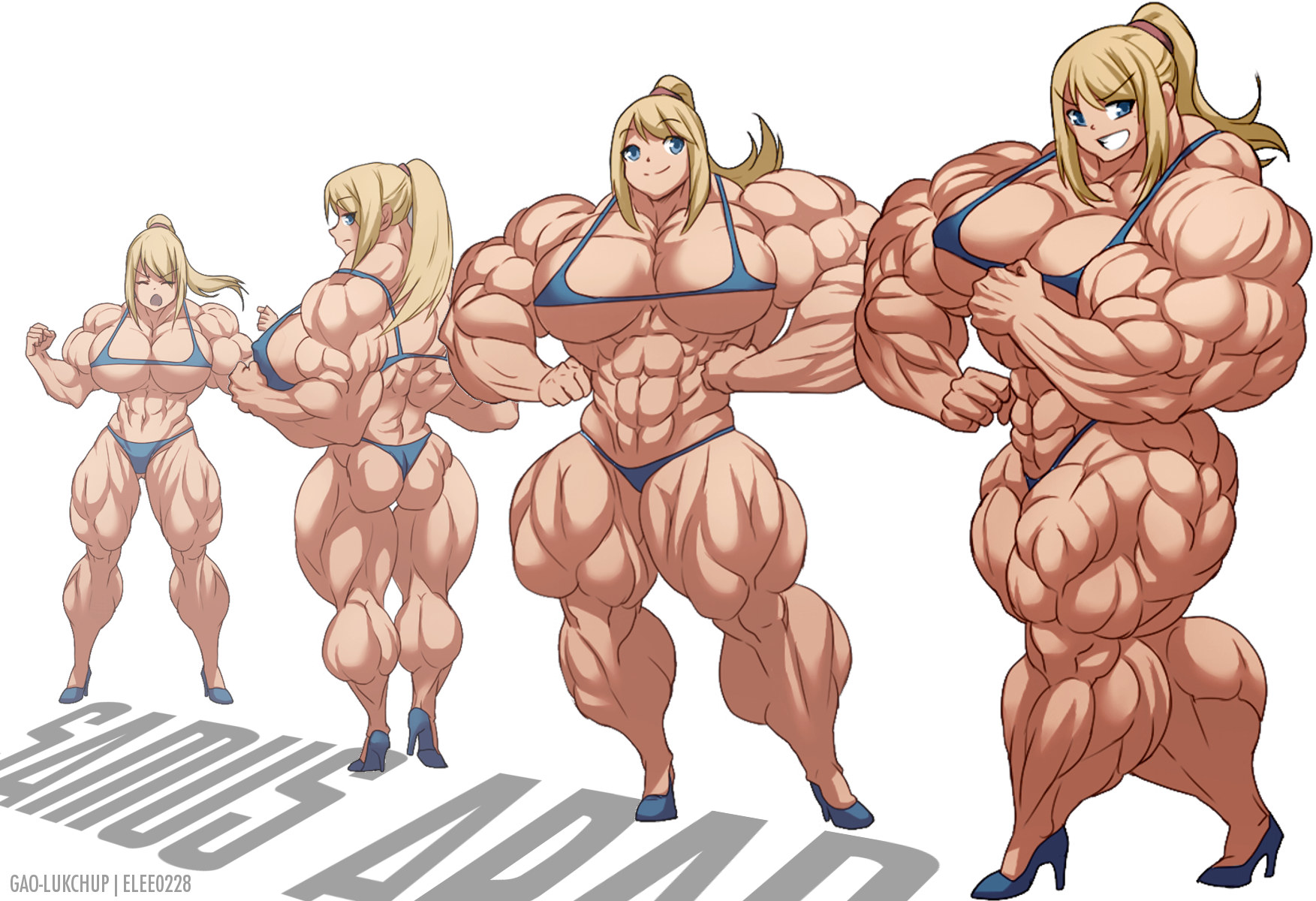 Female superbodybuilder transformationfemale muscle growth animation