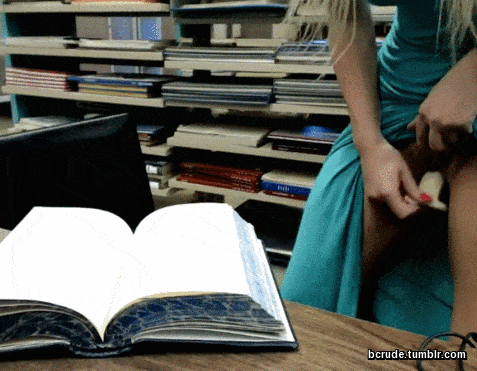 Blonde masturbating library