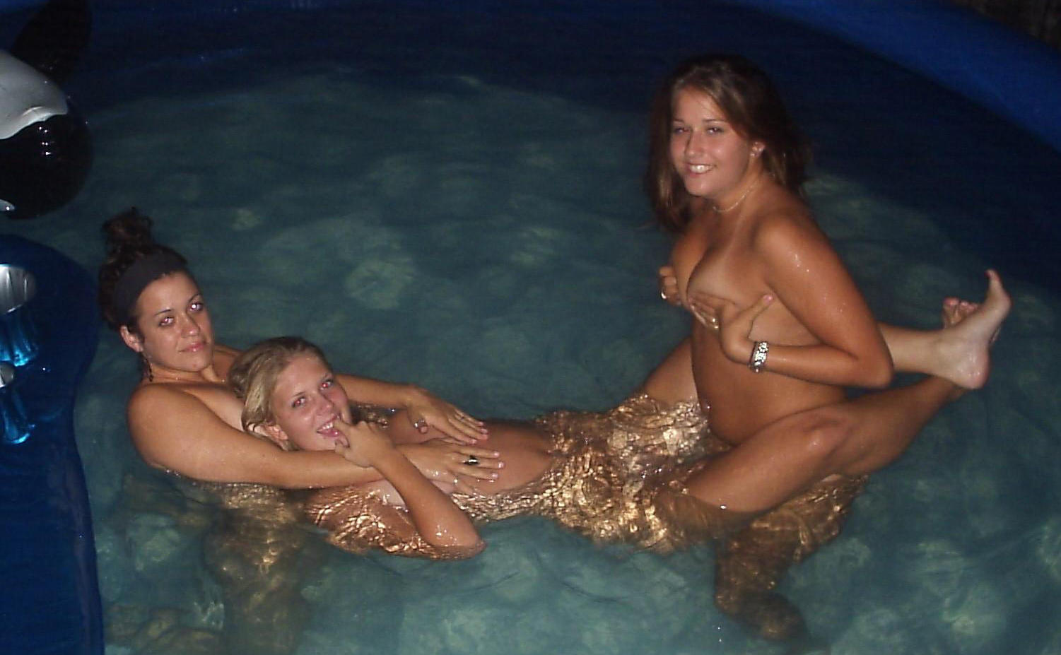 Skinny dipping dare teen makes with