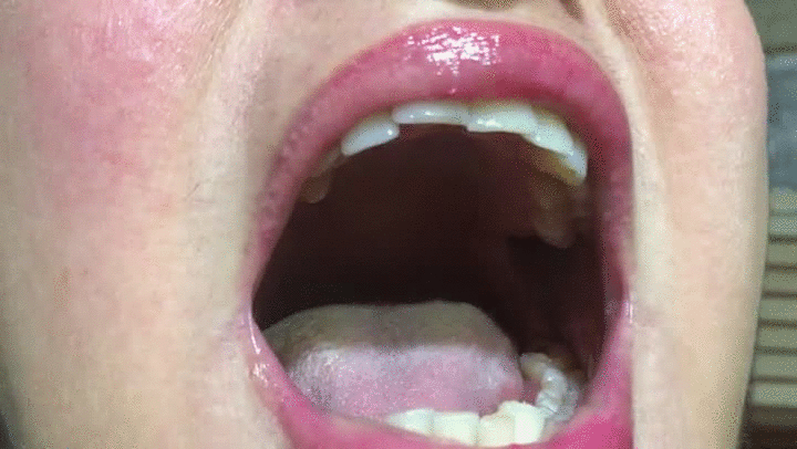 Sexy girl show mouth uvula online