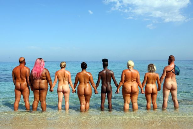 Nudists spyied fuerteventura island beach
