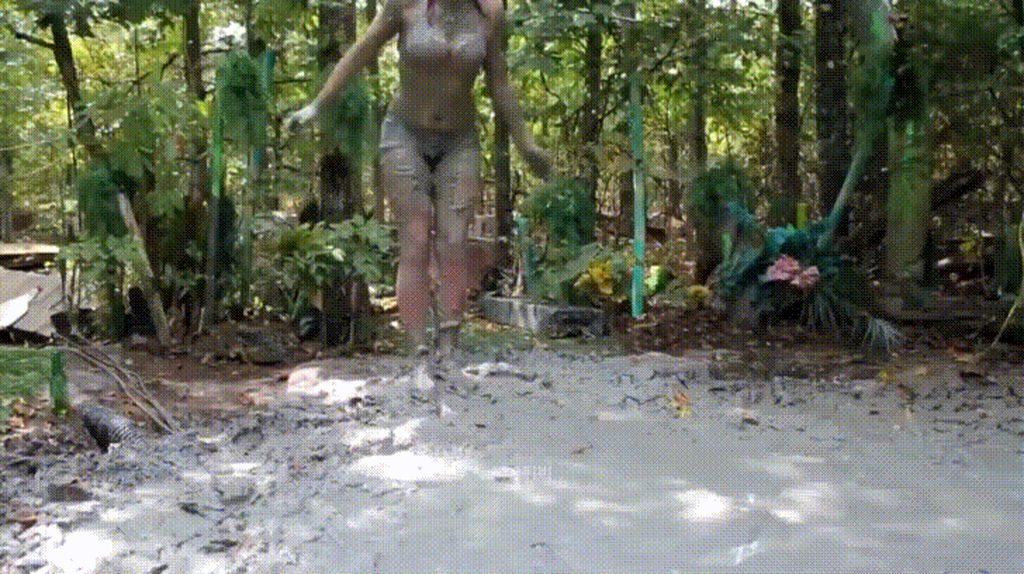 Jungle woman quicksand