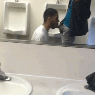 Caught party giving blowjob bathroom