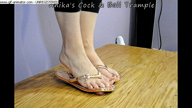 Flip flops cock balls trample