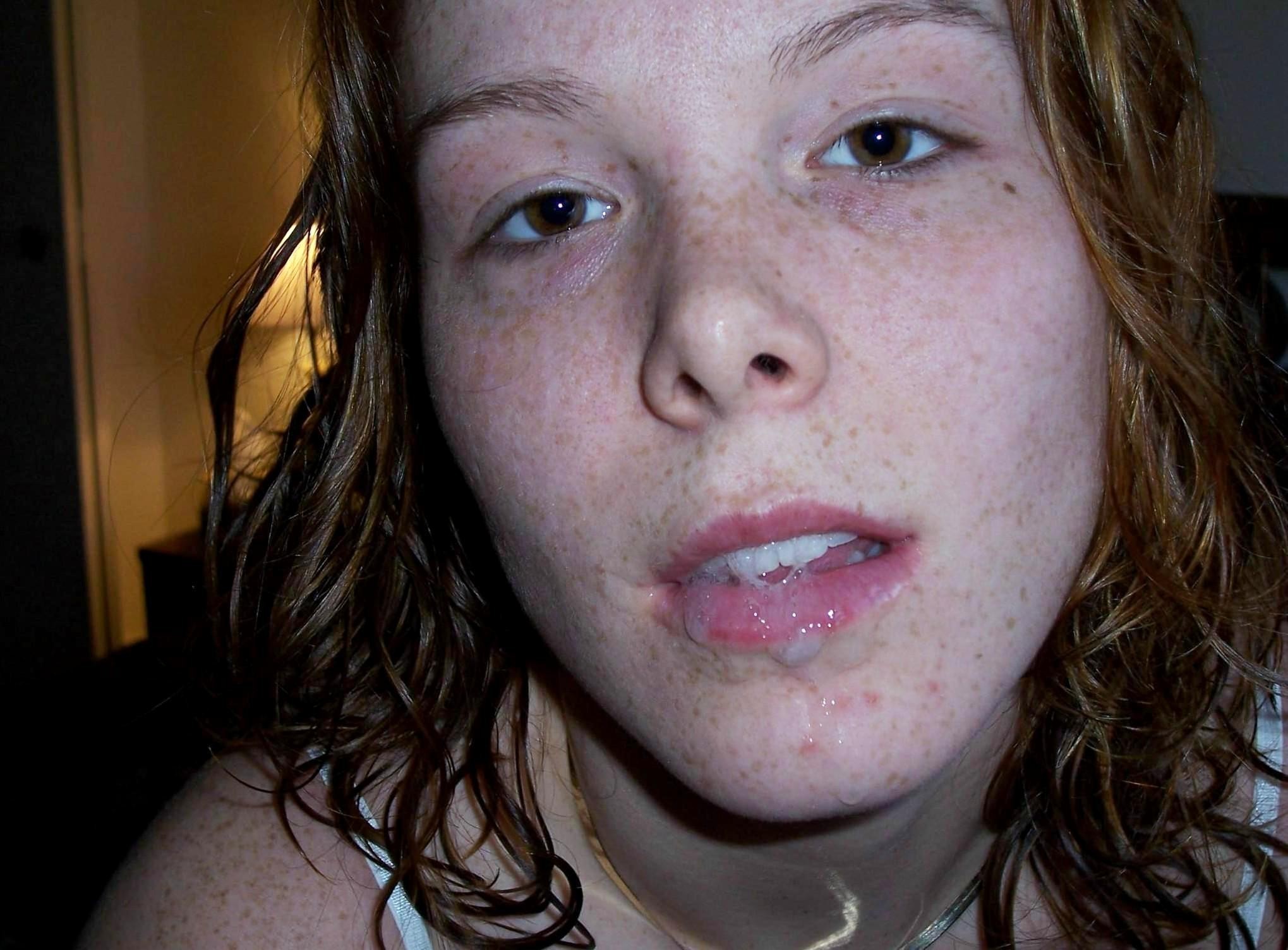 Freckle face teen kitten getting cock