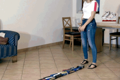 Vacuuming adidas shiny nylon track pants
